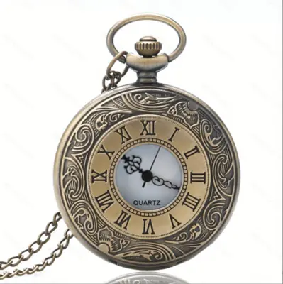 Image de Montre de Poche Vintage Steampunk Noir - Collier Pendentif Unisexe