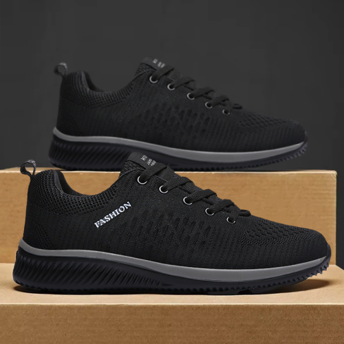 Image of Men's Lightweight Knit Running Shoes - Breathable Casual Sneakers for Everyday Wear and Athletic Activities