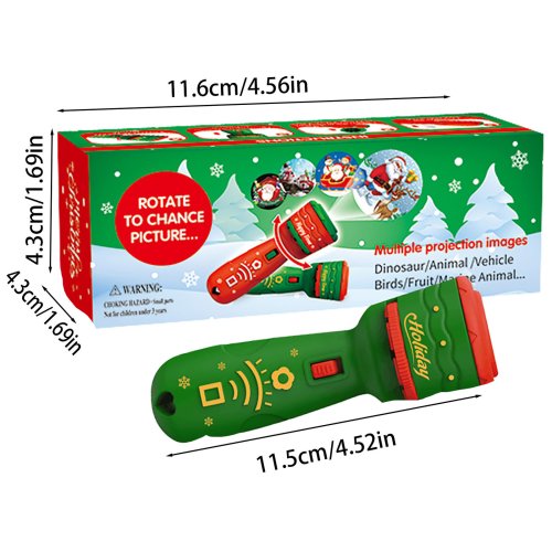 Afbeelding van Zaklamp Kerstprojector levensecht 21-patronen Kerstman kerstboom onderwijs speelgoed cadeau