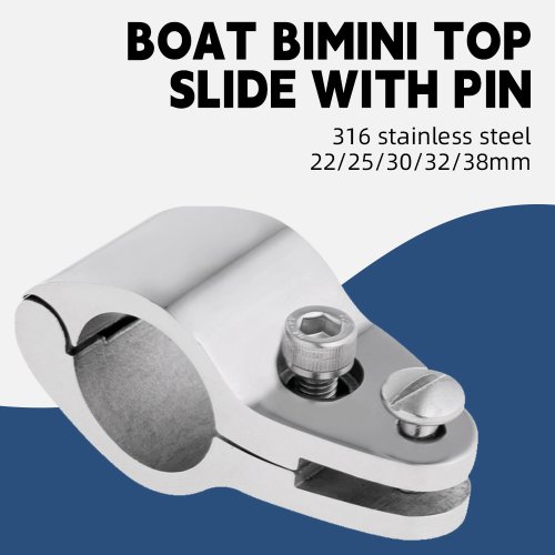 Zdjęcie Zawiasowy przesuw szczękowy do bimini top z aluminium i stali nierdzewnej 316 – łatwy montaż, dostępne rozmiary 22, 25, 30, 32, 38 mm – idealny dla łodzi i sprzętu morskiego