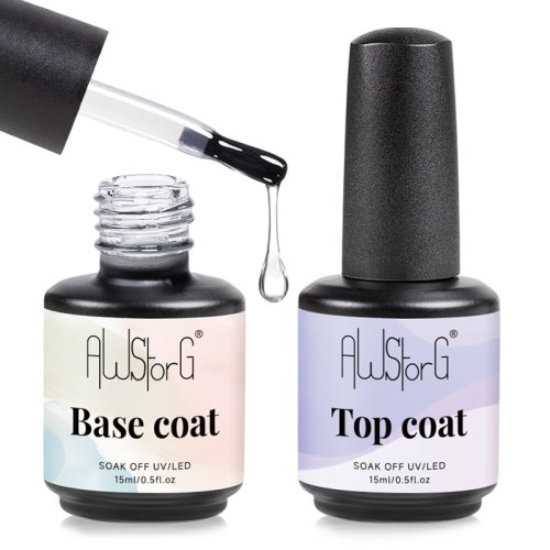 Imagen de Esmalte de Uñas en Gel Semipermanente con Capa Base y Top Coat - 15ml, Sin Limpiar, para Diseño de Arte de Uñas con Secado UV/LED