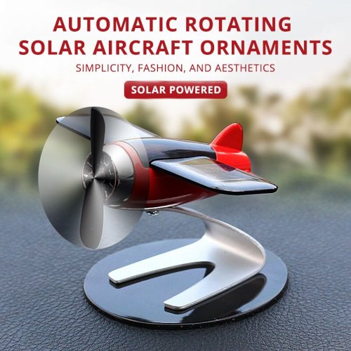 Immagine di Aeroplano Solare Decorativo per Auto: Accessorio Creativo Interno con Illuminazione LED – Regalo Originale per Appassionati di Auto e Amanti della Tecnologia