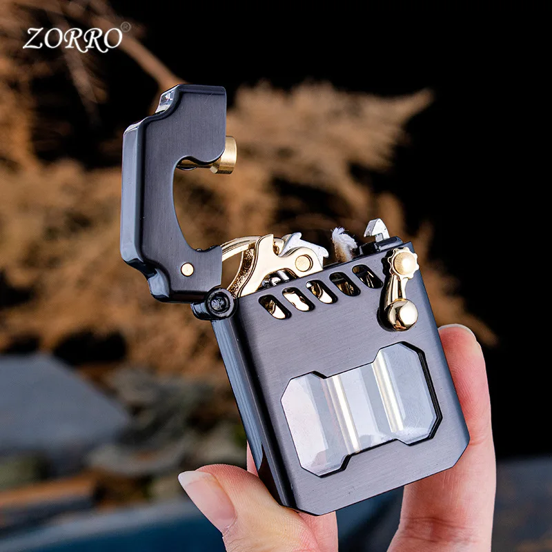 Image of 2025 New Zorro Kerosene Lighter Cyber Mecha Transparent Bin Rocker Cool Classic Torrens Tide Men Lighters Wholesale