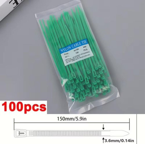 Afbeelding van 100 stuks herbruikbare nylon kabelbinders, verwijderbare slotlus, recyclebaar, gemengde kleuren, zwart en wit