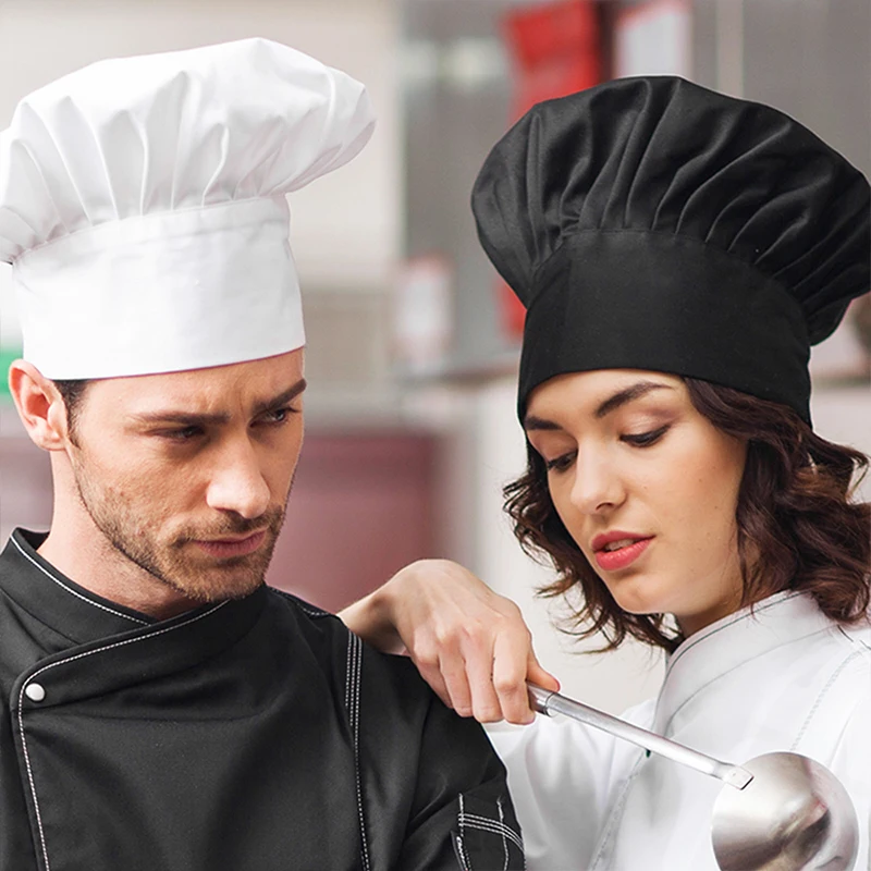 Imagen de Gorro de Chef Blanco para Cocinero, Camarero y Profesionales de la Hostelería - Uniforme Higiénico y Resistente para Restaurantes, Hoteles y Panaderías