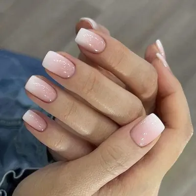 Faux Ongles Carrés Courts Coeur Blanc - Style Y2K Mignon