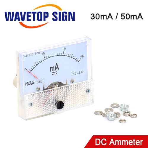 Zdjęcie Analogowy Amperomierz DC 0-50mA – Idealny do Maszyn Laserowych CO2