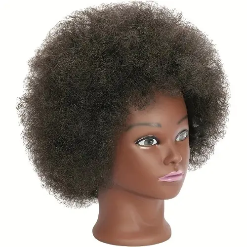 Image de Tête de Mannequin Africaine à Cheveux Bouclés Réels