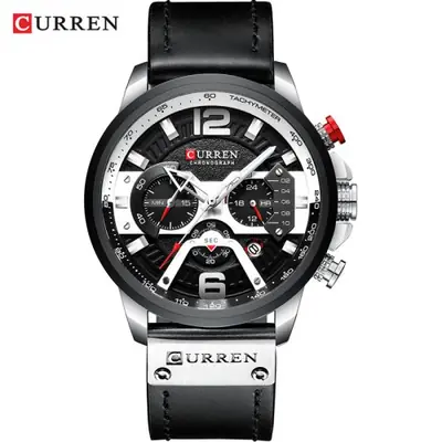 Image de Montre Homme Cuir Luxe Chronographe Sportive