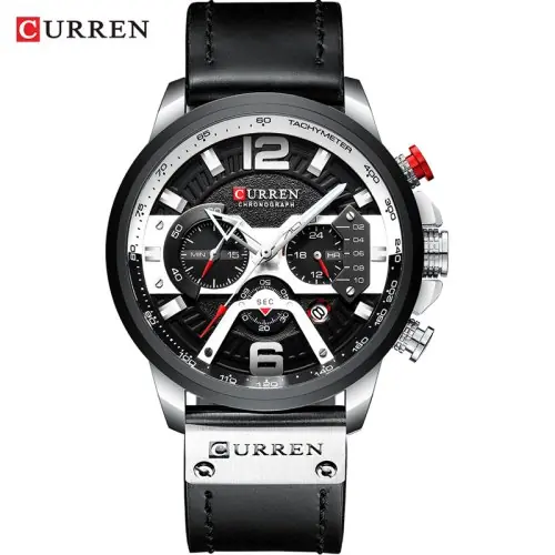 Image de Montre Homme Cuir Luxe Chronographe Sportive