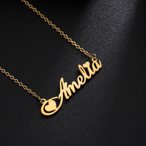 Afbeelding van Sipuris Unieke Aangepaste Naam Brief Hanger Ketting Gepersonaliseerde Hart Rvs Kettingen Voor Vrouwen Sieraden Geschenken 2022
