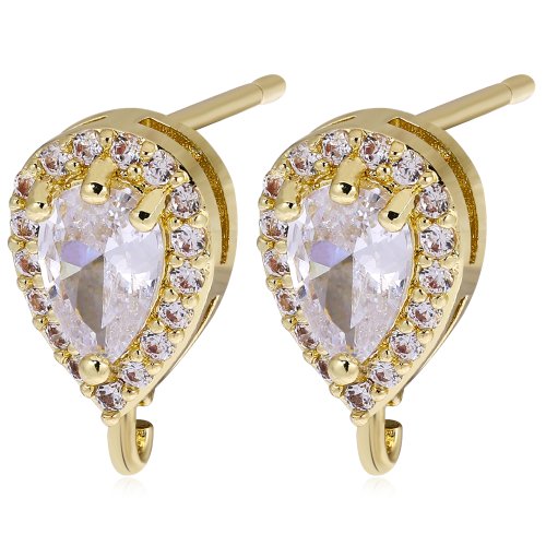 Image of Elegant 18K Gold-Plated & Silver-Plated CZ Bail Earwires – Hypoallergenic Earring Hooks for DIY Jewelry Making – Creative Craft Accessories for Women
