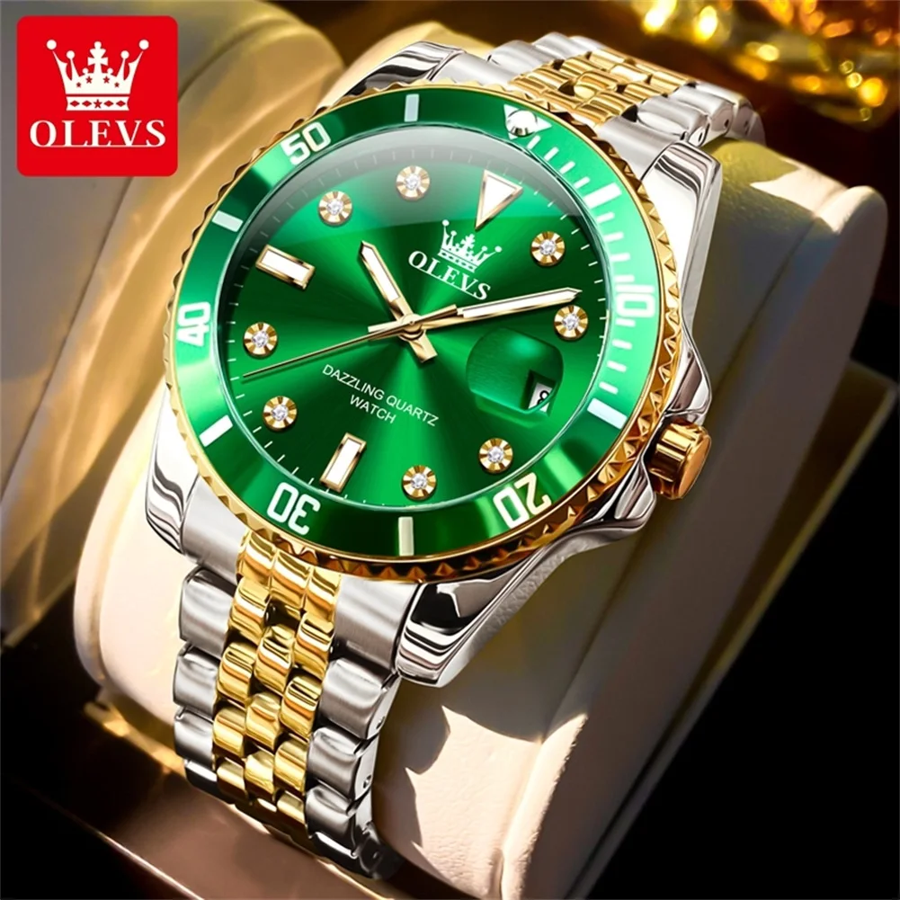 Imagen de Reloj de Hombre Olevs 9809: Elegante, Resistente al Agua y Luminoso