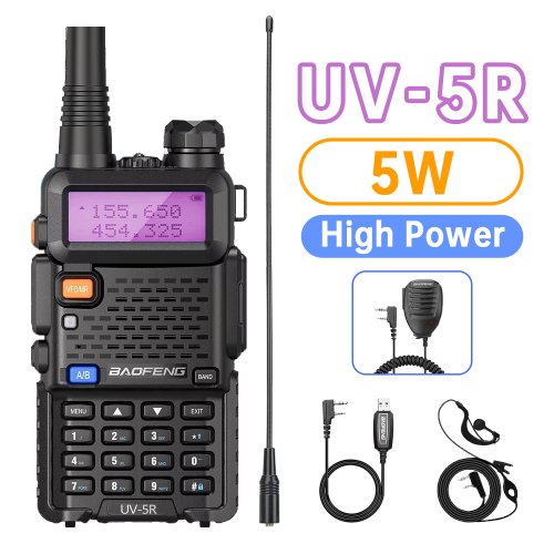 Bild von Heißer Baofeng UV-5R 5W High Power CB Tragbare Walkie Talkie Long Range 10km 128CH Dual Band VHF UHF FM uv5r Jagd Zwei-wege Radios