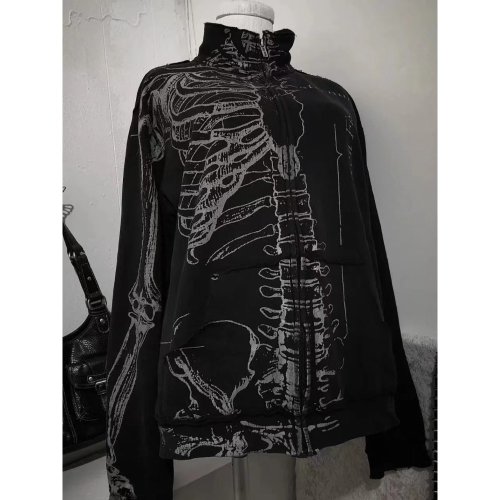 Imagen de Sudadera con Capucha Vintage Americana para Mujer, Estilo Gótico Y2K, Ropa de Calle Retro y Subcultura, Ideal para Otoño e Invierno