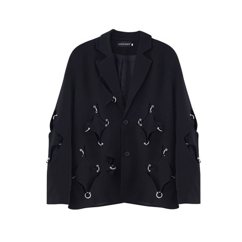 Image de Blazer Techwear Métal Rivet - Style Punk Hip Hop