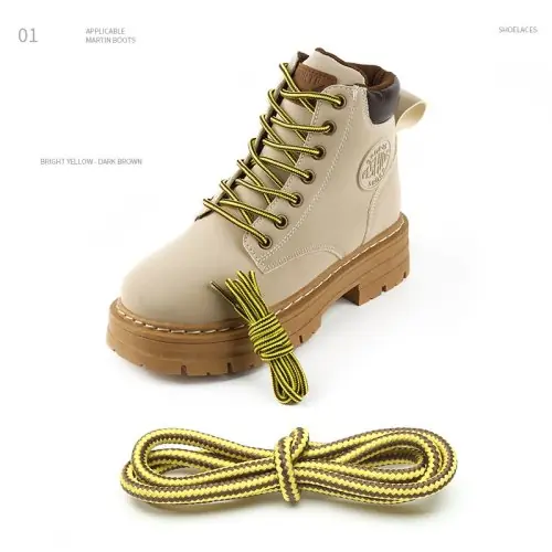 Image de Lacets Ronds Bicolores 4mm - Pour Bottes & Chaussures de Travail