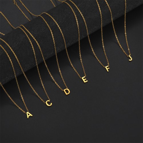 Zdjęcie Elegancki naszyjnik z literą – personalizowany choker ze stali nierdzewnej dla kobiet, 26 opcji alfabetu, idealny prezent