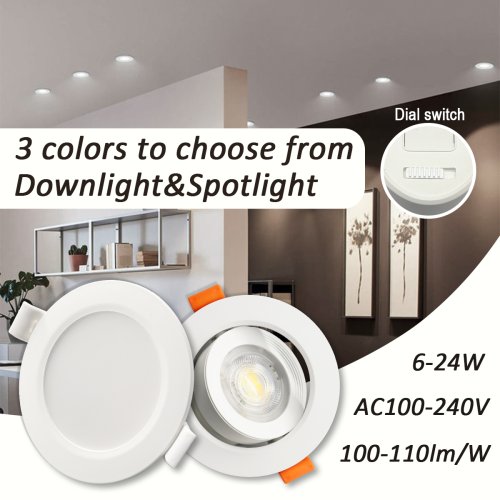 Bild von LED Einbaustrahler mit 3 Farbtemperaturen – Modernes Deckenlicht für jede Stimmung