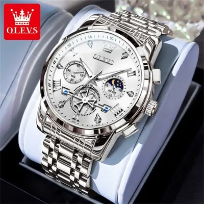 Image de Montre Homme Luxe Phase de Lune - Élégance Classique