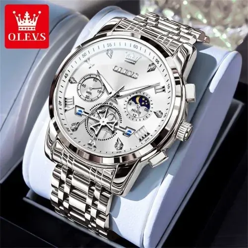 Image de Montre Homme Luxe Phase de Lune - Élégance Classique