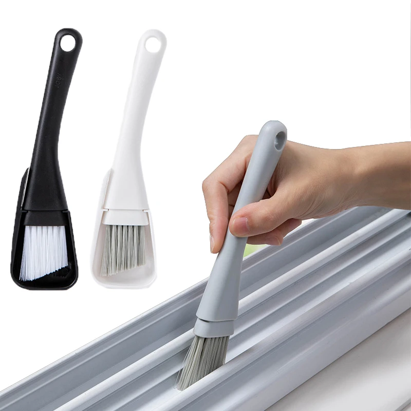Image of Eco-Friendly Multi-Use Cleaning Brush Set – Natural Bristle Window Groove, Door Gap, Keyboard & Floor Crevice Cleaner with Dustpan – Complete Household Cleaning Kit