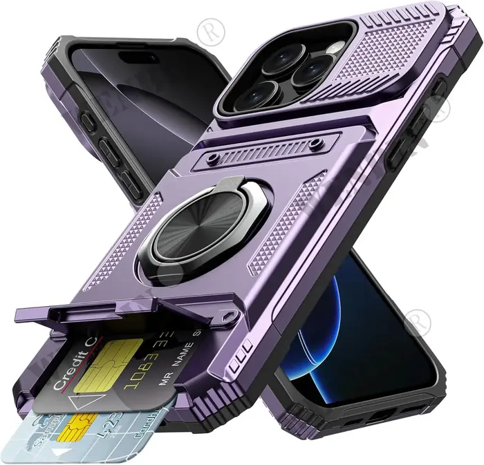 Image de Coque pour iPhone avec Anneau Rotatif Magnétique
