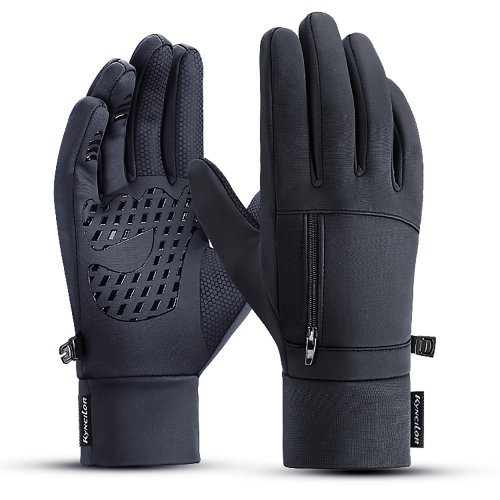 Image of Premium Winter Touchscreen Gloves for Men and Women – Waterproof, Windproof, Warm & Non-Slip Cycling Sports Gloves with Zipper Design