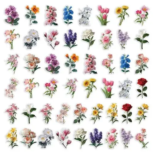 Image de Autocollants Fleurs d'Encre - DIY Créatif & Transparent