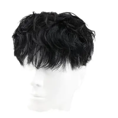 Image de Toupet Naturel Noir pour Hommes - Réparation Frontale 16x18 cm