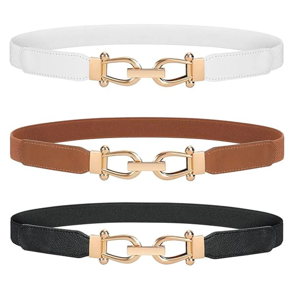 Image de Ceinture Slim Dorée Élégante pour Femmes