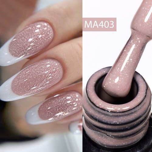 Afbeelding van Glanzende Nagellak 2-in-1: Naakt, Roze & Wit Glitter