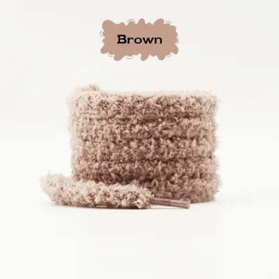 Image de Lacets Peluche Ronds 1cm - Style Décontracté & Confort