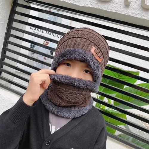 Brown-scarf-Hat