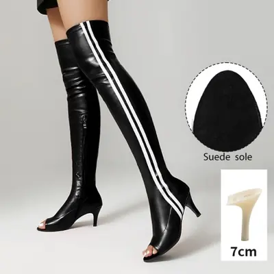 Image de Bottines Hautes à Talons Aiguilles pour Femmes - Élégance & Confort