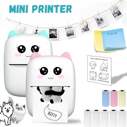 Image of Compact Wireless Thermal Printer with Bluetooth Connectivity – Portable Inkless Label & Memo Printer for Phones, 200 DPI Print Quality