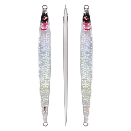 Afbeelding van JIGGINGPRO 40g 60g 80g 100g Sardine Slider Jigging Lokken UV Coating Lange Gegoten Metalen Jig vissen Lokken Zeevissen Jigs