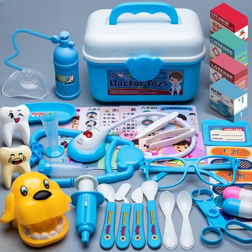 WizKidz Doctor Nurse Role Play Set Herramientas Médicas con Estetoscopio e Inyectores en un Carrito de Juego Fingido Regalo Ideal para Niños