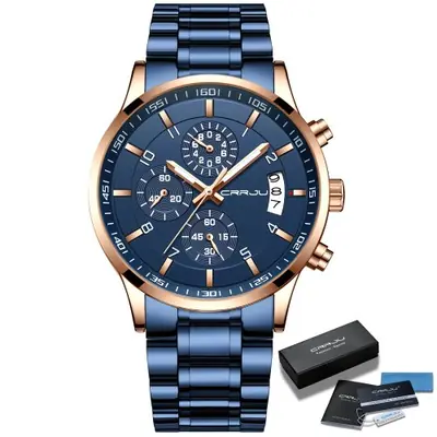 Image de Montre Homme Chronographe Luxe - Acier Inoxydable & Aiguilles Lumineuses