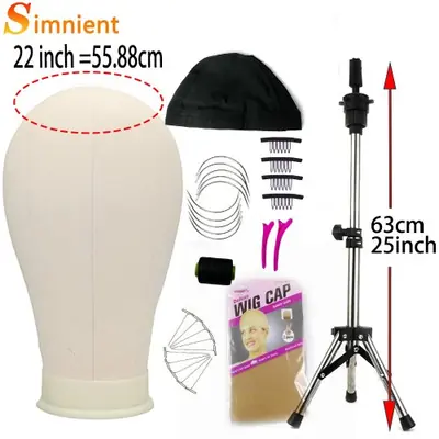 Image de Tête de Mannequin Pro avec Trépied - Idéale pour Perruques & Maquillage