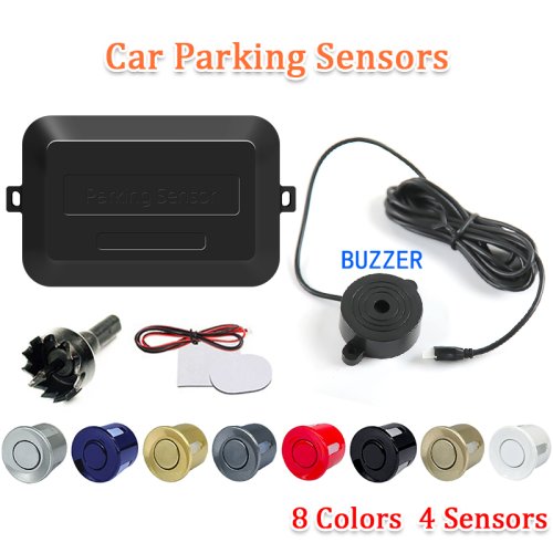 Bild von SINOVCLE 4 Sensoren Summer 22mm Parkplatz Sensor Kit Reverse Backup Radar Sound Alert Anzeige Sonde System 12 V kostenloser Versand