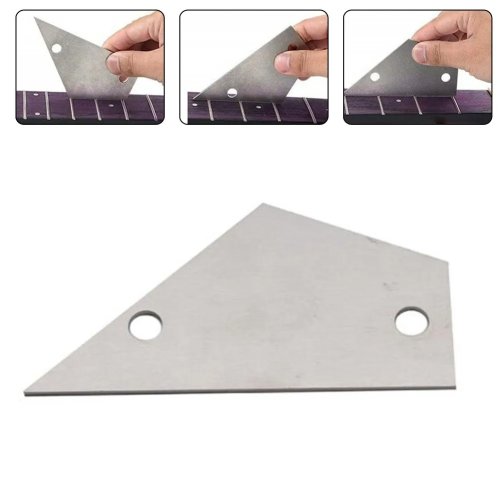 Imagen de Herramienta de Nivel Basculante para Trastes de Guitarra con Regla de Medición en Acero Inoxidable - Accesorio Profesional para Luthiers y Aficionados a la Guitarra Eléctrica y Acústica