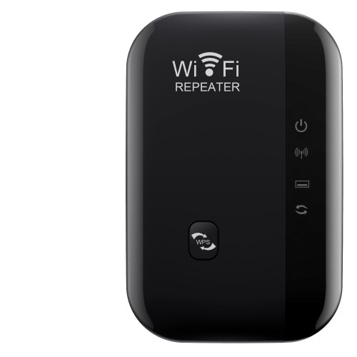 Immagine di Ripetitore WiFi Wireless 300 Mbps con Amplificatore di Segnale, Extender Router 802.11n con Tecnologia WPS, Ampio Raggio d'Azione e 7 Luci di Stato per PC e Dispositivi Domestici