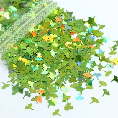 Image de Feuilles d'érable & Paillettes Holographiques pour Résine Époxy