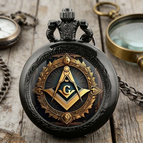 Immagine di Orologio da Tasca Vintage con Cupola in Vetro e Quadrante con Numeri Arabi - Pendente Creativo per Uomo e Donna, Regalo Misterioso e Stile Massonico