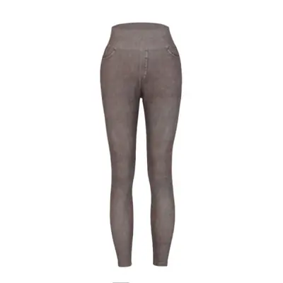 Image de Leggings Yoga Faux Denim Femme - Taille Haute & Élastiques