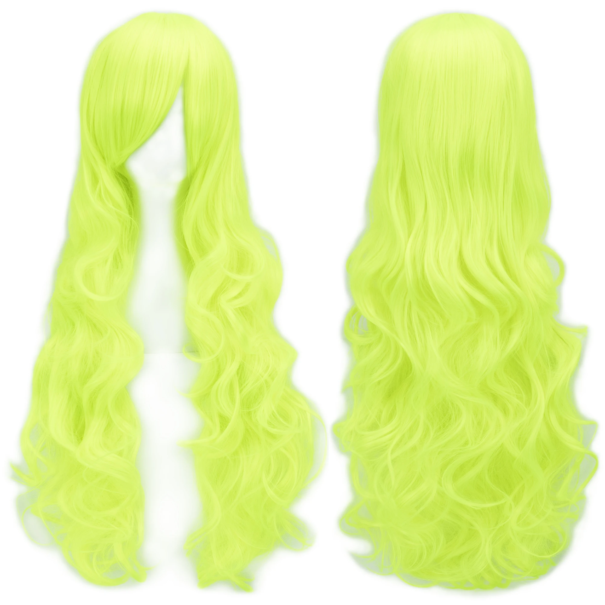 Afbeelding van Soowee Krullend Lang Synthetisch Haar Groene Pruik Haarstukje Roze Zwart Party Haar Cosplay Pruiken voor Vrouwen