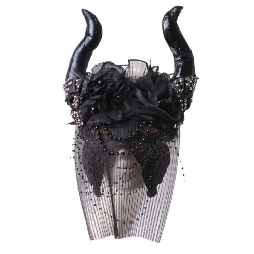 Afbeelding van Elegant Zwarte Kant Masker voor Vrouwen – Gesluierd Halloween, Carnaval en Cosplay Accessoire met Overdreven Design