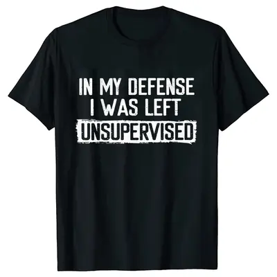 Image de T-Shirt Homme Humoristique - 'My Defence: I Was Stores Sans Diplôme'