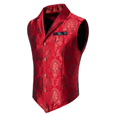 Image de Gilet Homme Jacquard Élégant - Bleu, Rouge, Noir, Blanc & Rose